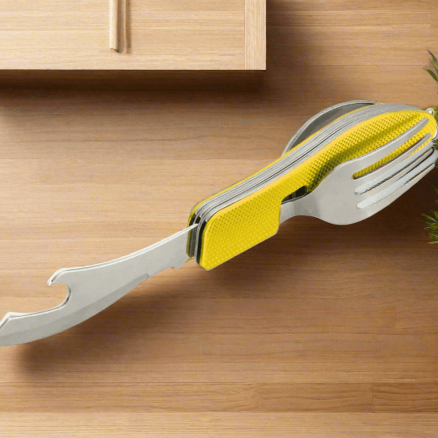 Couteau Suisse - FoldableTablewareSet™ - Jaune - toutcamping
