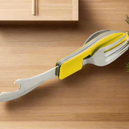 Couteau Suisse - FoldableTablewareSet™ - Jaune - toutcamping