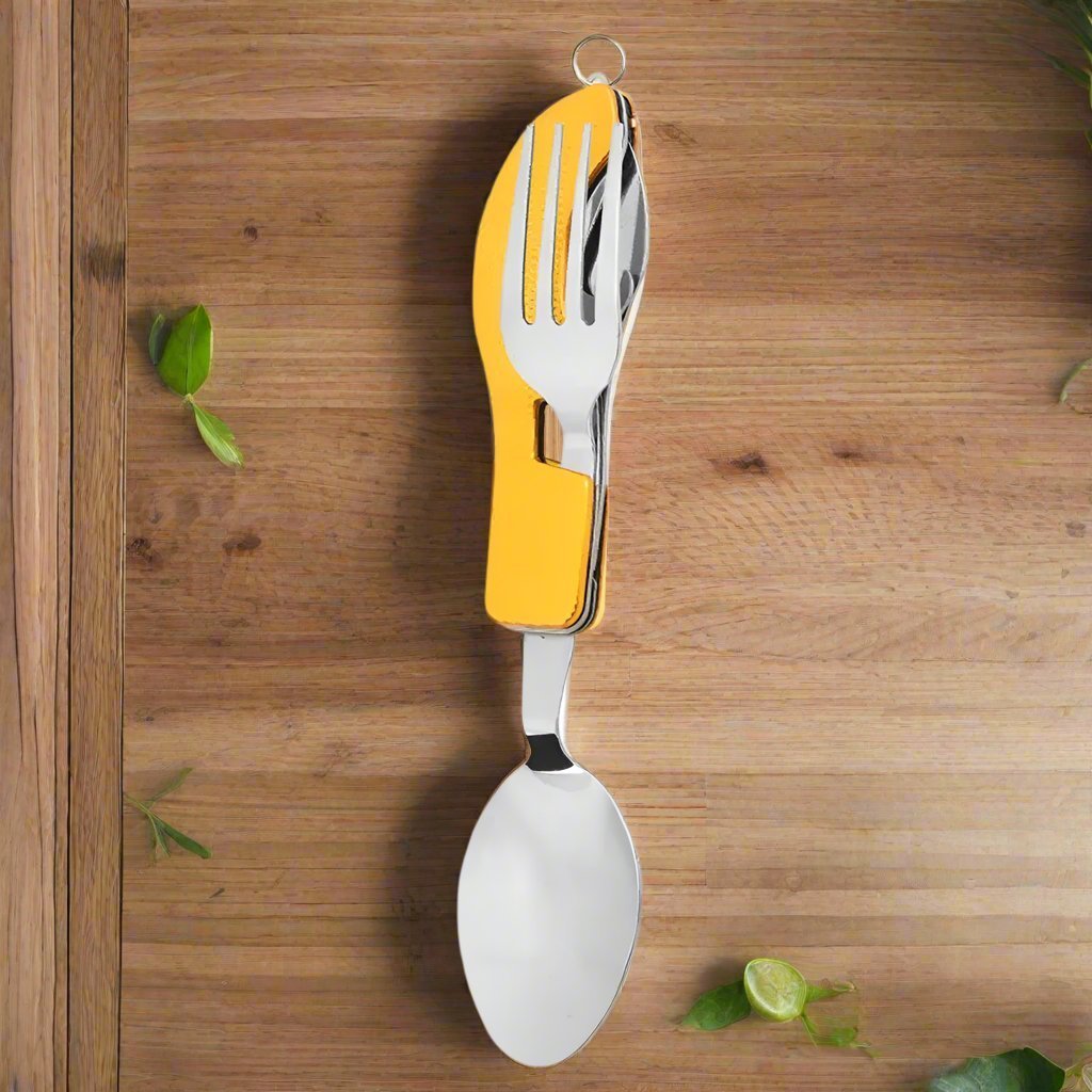 Couteau Suisse - FoldableTablewareSet™ - Jaune - toutcamping