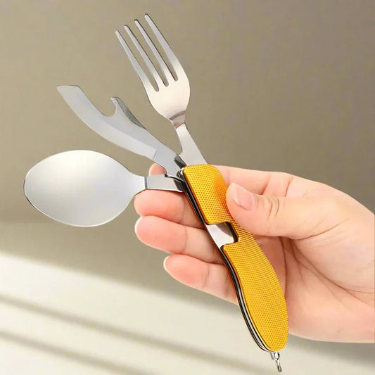 Couteau Suisse - FoldableTablewareSet™ - Jaune - toutcamping