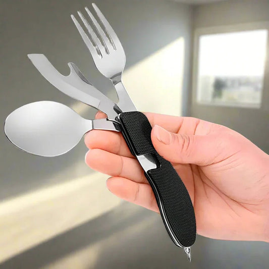 Couteau Suisse - FoldableTablewareSet™ - Noir - toutcamping