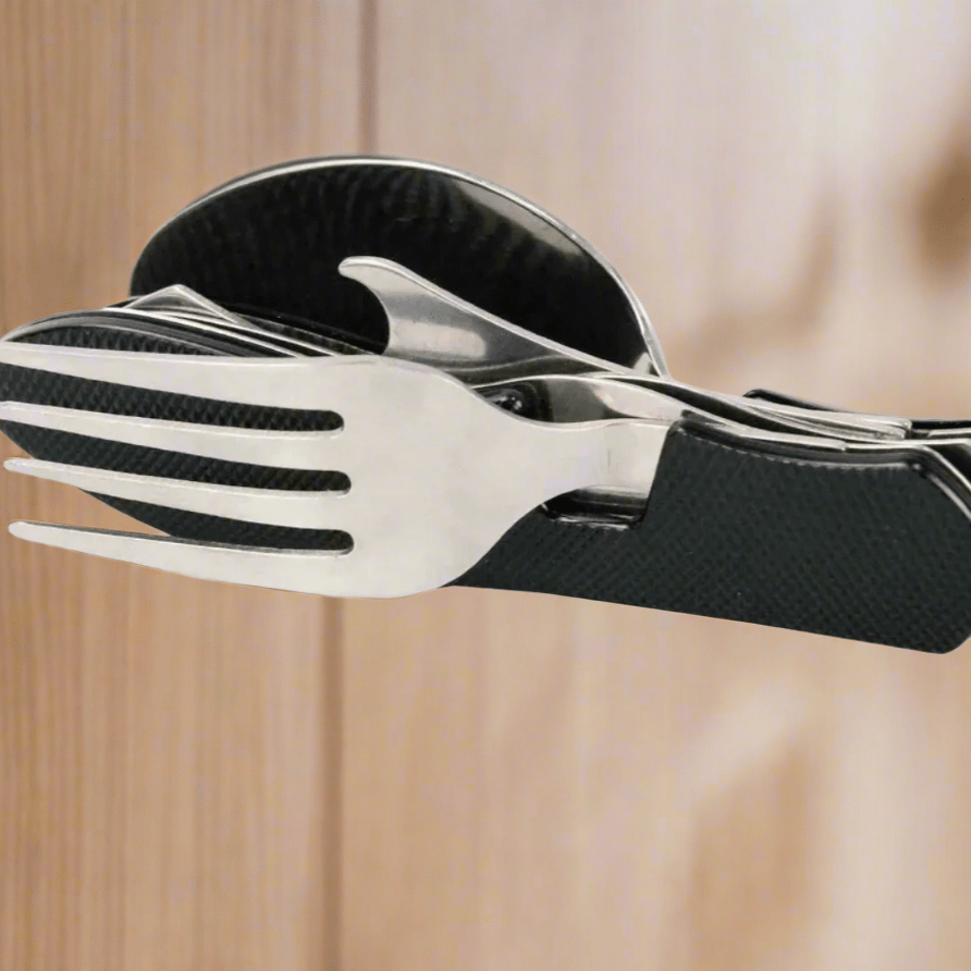 Couteau Suisse - FoldableTablewareSet™ - Noir - toutcamping