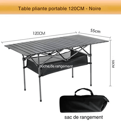 Table Pliante Camping - CampFlex™ - Noir - toutcamping