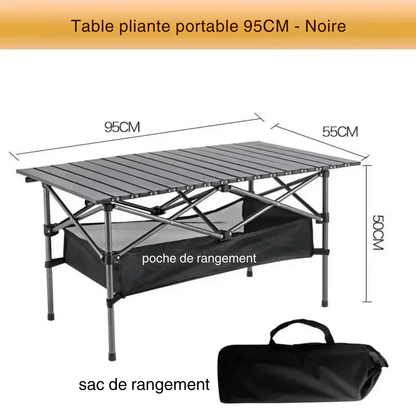 Table Pliante Camping - CampFlex™ - Noir - toutcamping